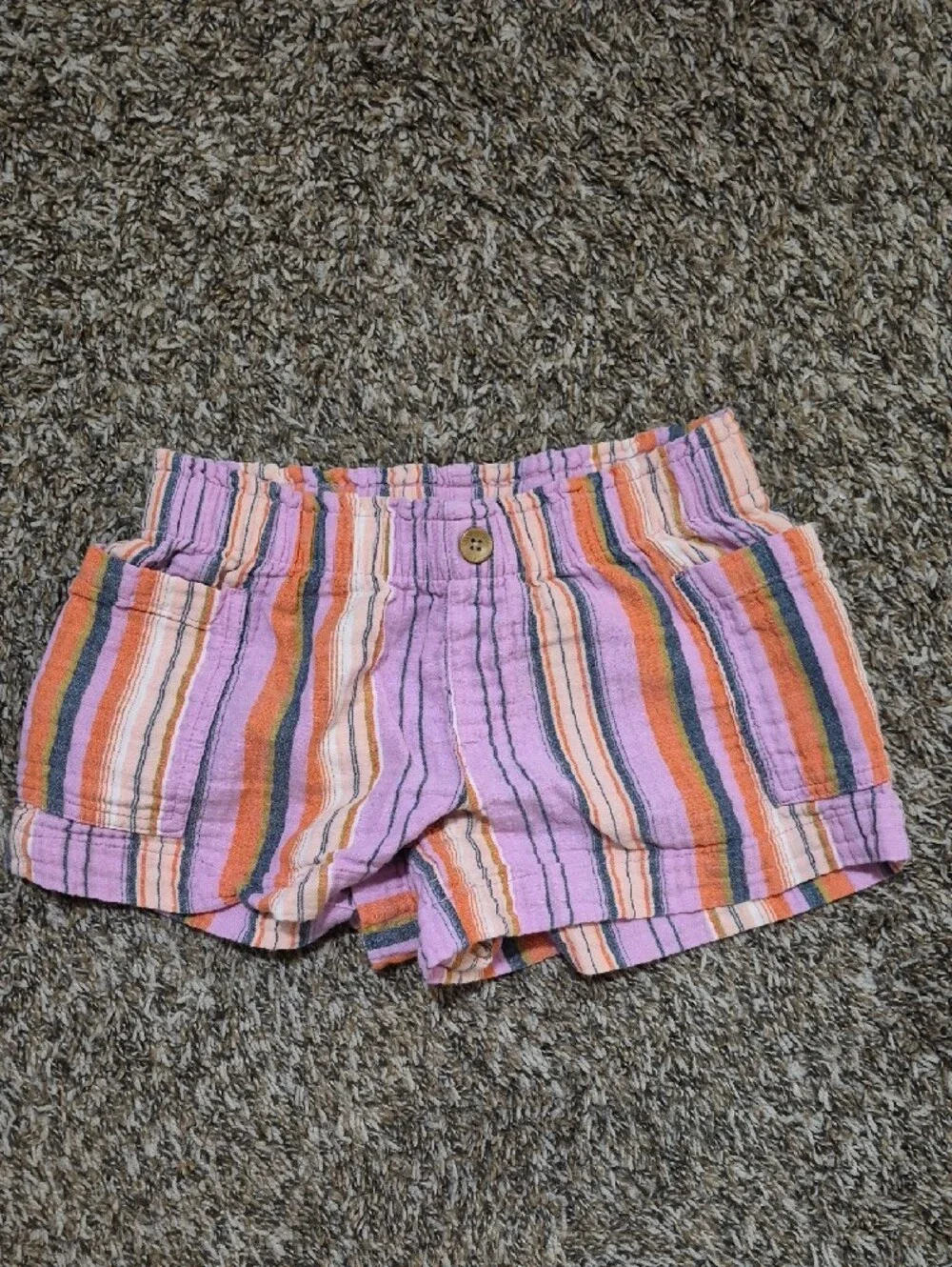 Girls Shorts Bundle - White, Light Blue & Pink Orange Stripe